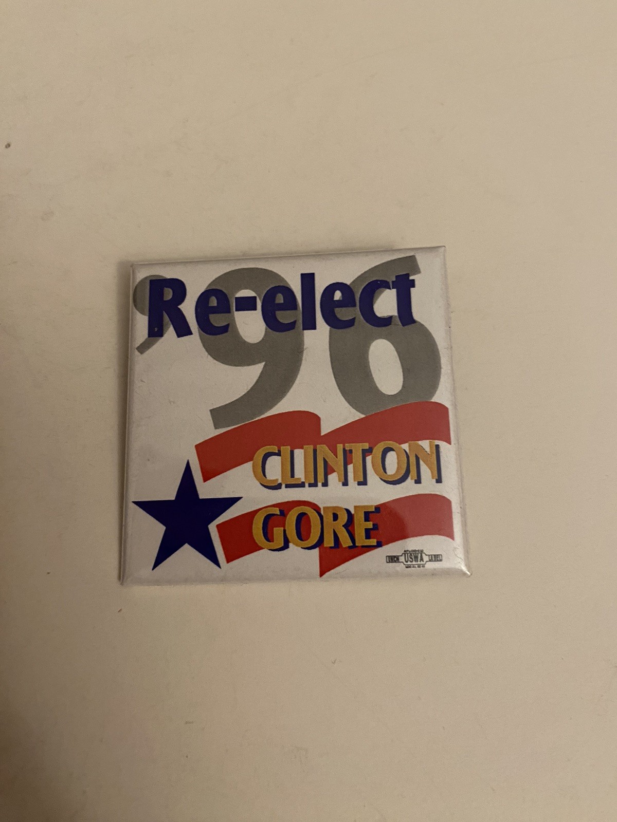 Re-Elect Clinton Gore ‘96 Political Pin Back Button P29
