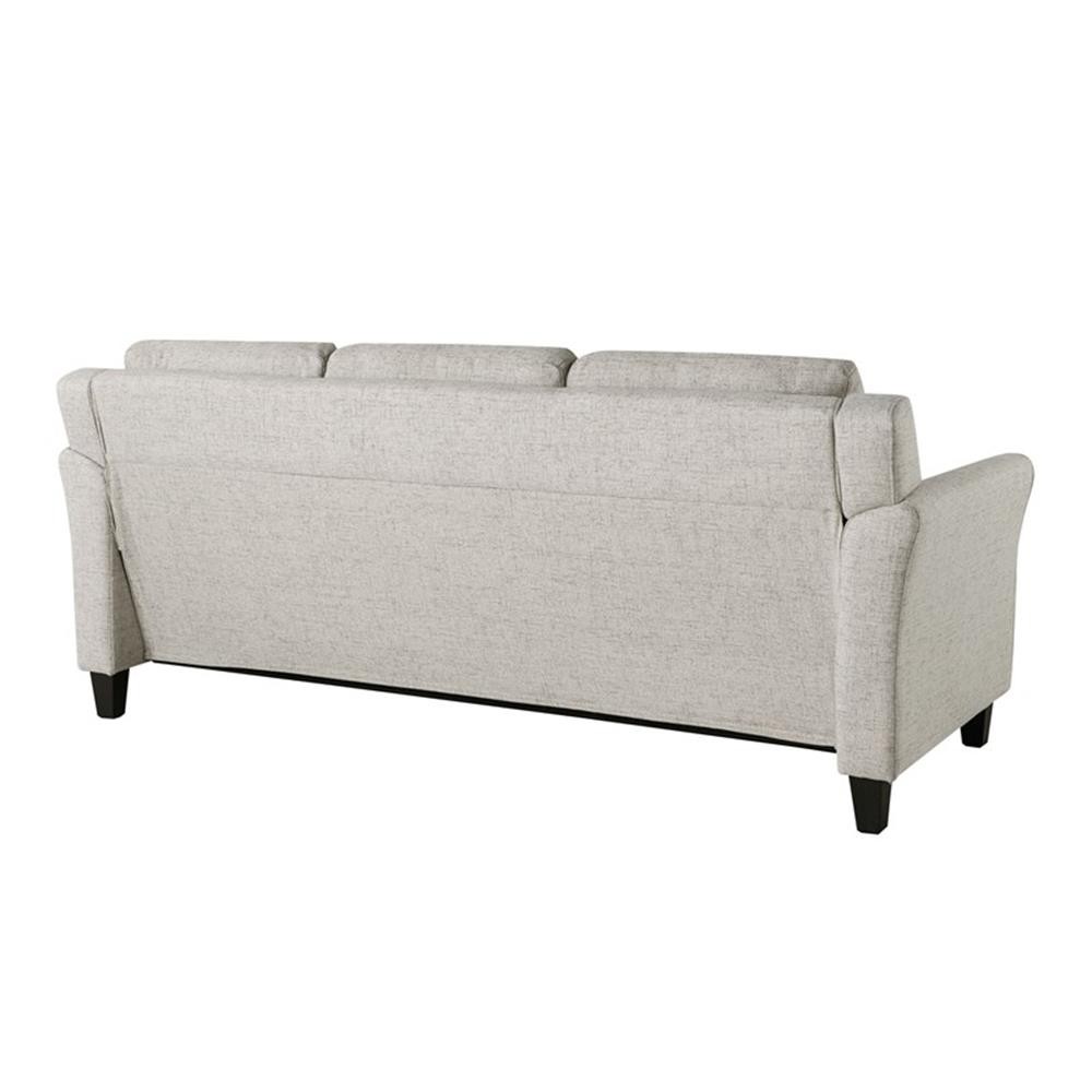 Bowery Hill Transitional Stationary Sofa in Beige Fabric Upholstery