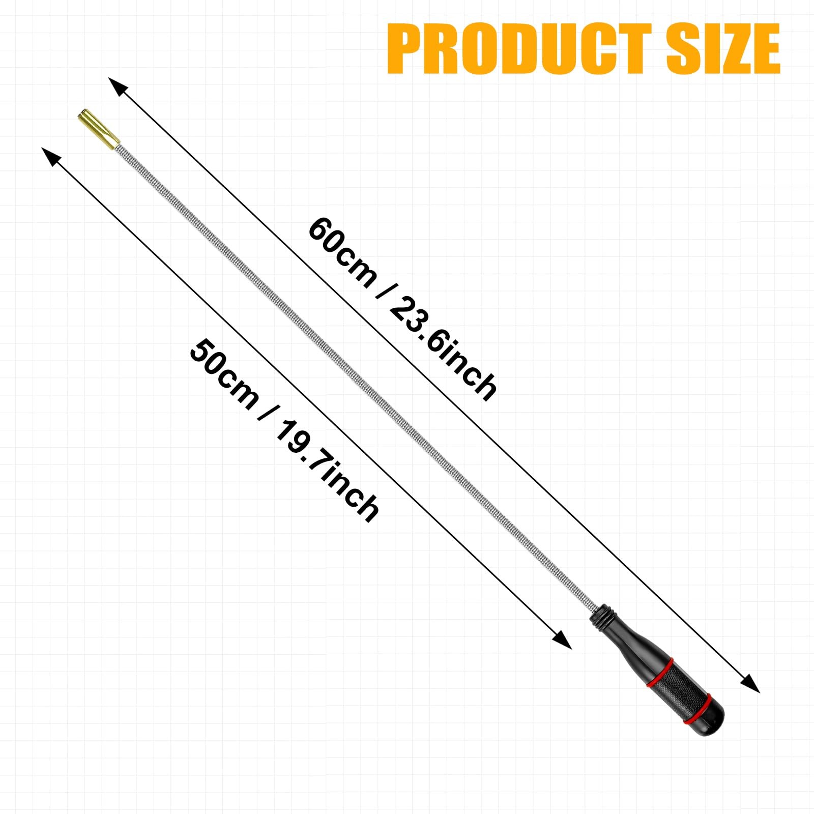 2Pk 25 Inch Long Flexible Magnetic Pickup Tool Bendable Extension Retriever Tool