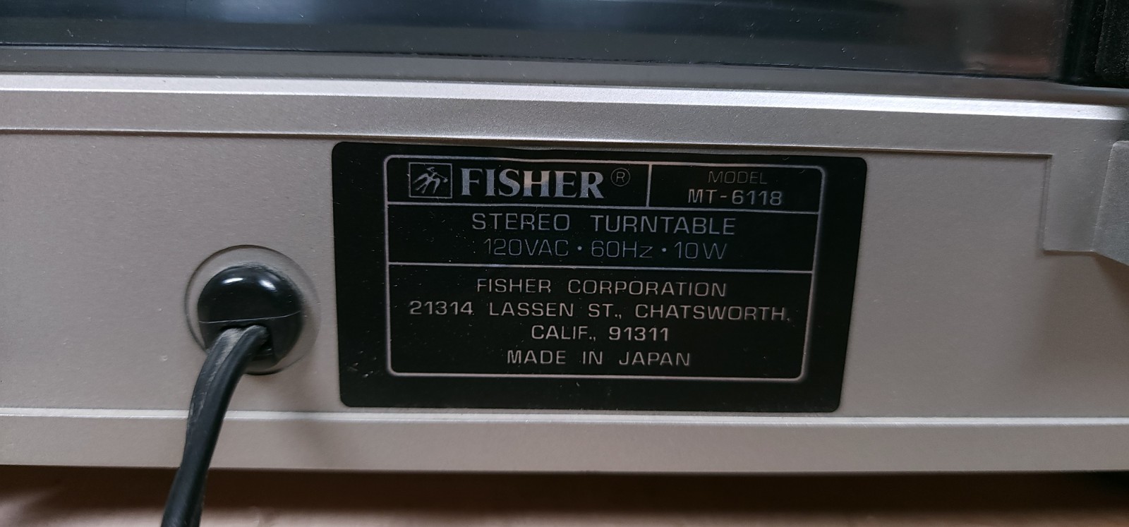 Fisher MT- 6118 Semi Automatic Turntable Record Player Tested Working