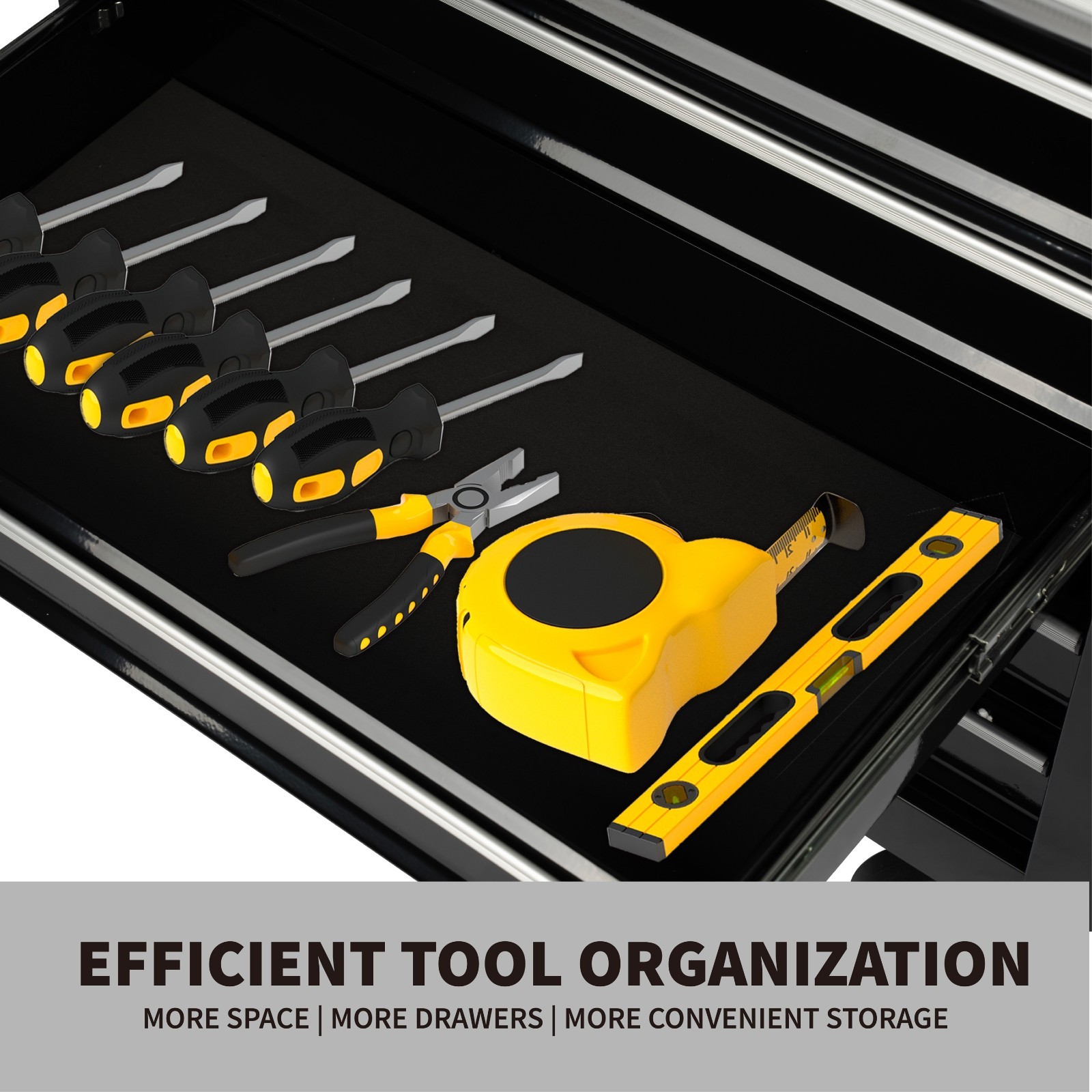 7-Drawer Heavy-Duty Rolling Tool Chest Cabinet with Lock