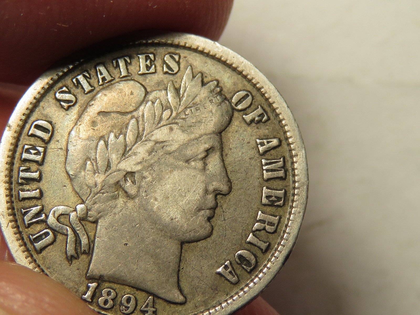 1894-P Barber Dime Grading VF