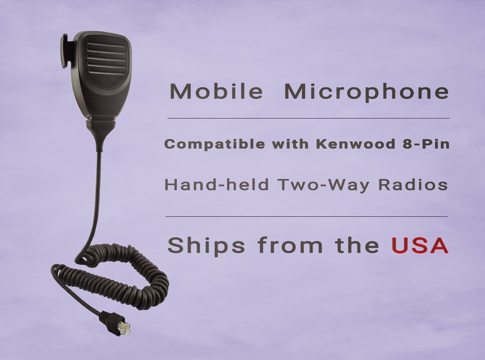 PTT Speaker Mic for KMC-30 Kenwood Mobile Radio TK-7100 NX-900, RJ-45 Connector