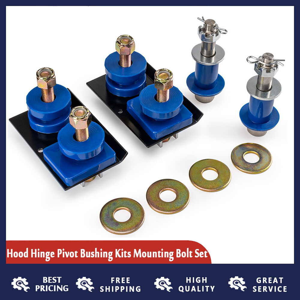 Engine Hood Hinge Pivot Bushing & Mounting Bolt Set Kits For Peterbilt 378 379