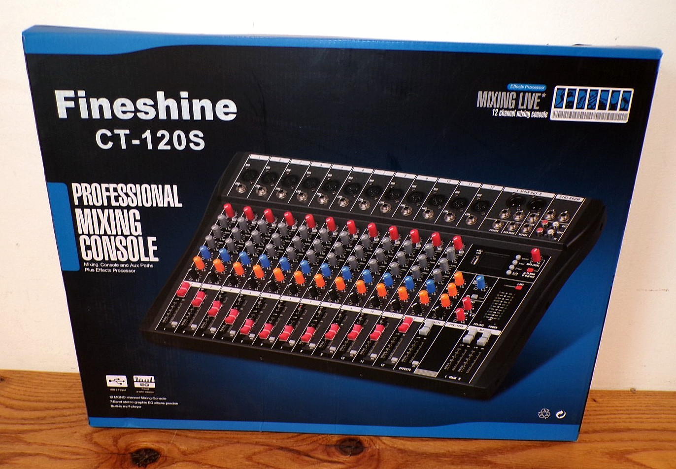 Fineshine 12-Channel Audio Mixer Professional Mixing Console Bluetooth CT-120S