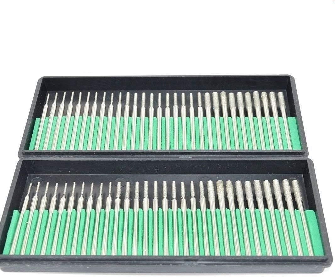 60 Pcs Diamond Drill Bits, 1Mm 2Mm 3Mm Mix Set Jewelry Drill Bits for Jewelry, S
