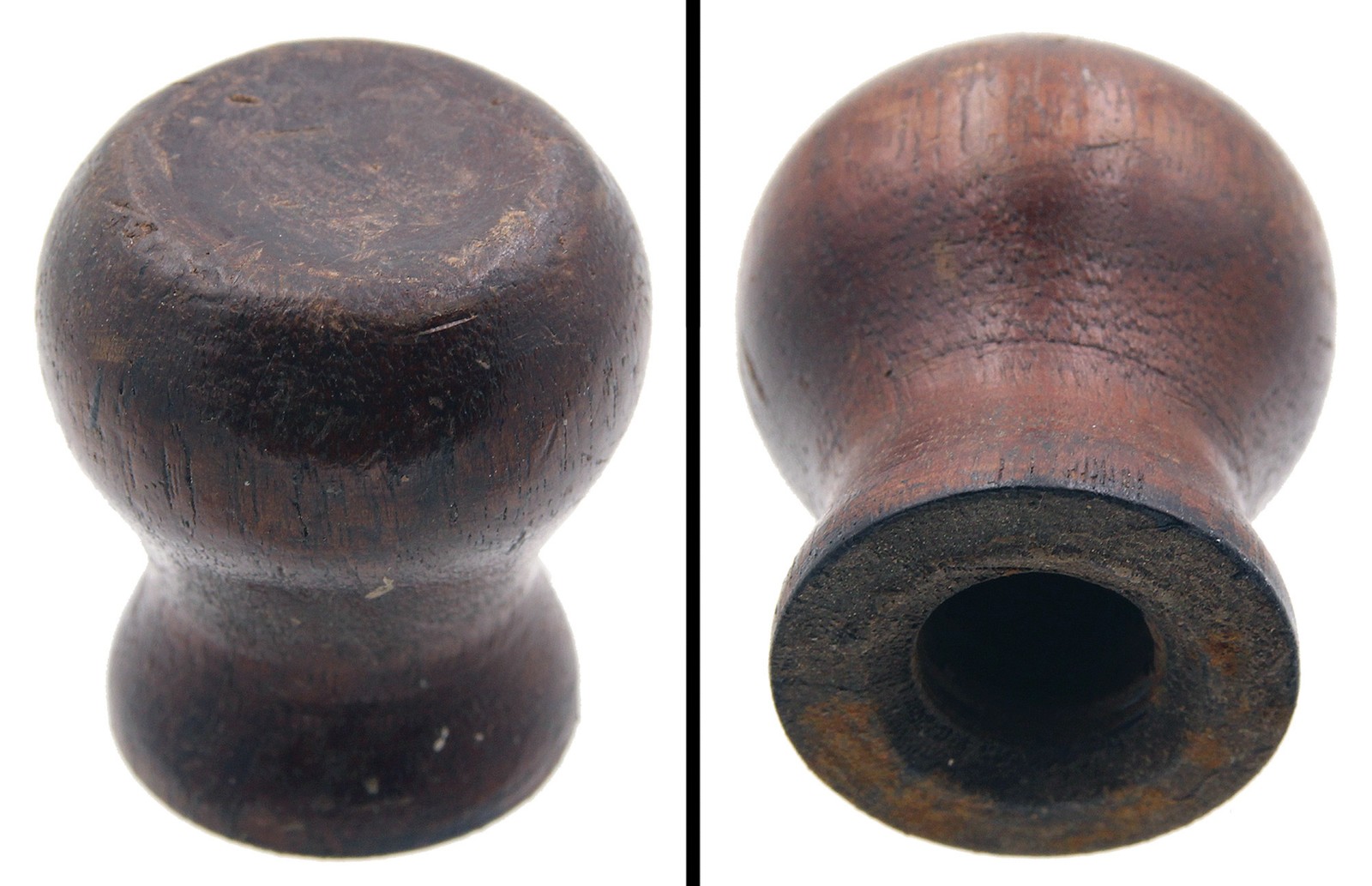 Orig. Stained Hardwood Front Knob for H.C. Marsh No. M110 Plane - mjdtoolparts