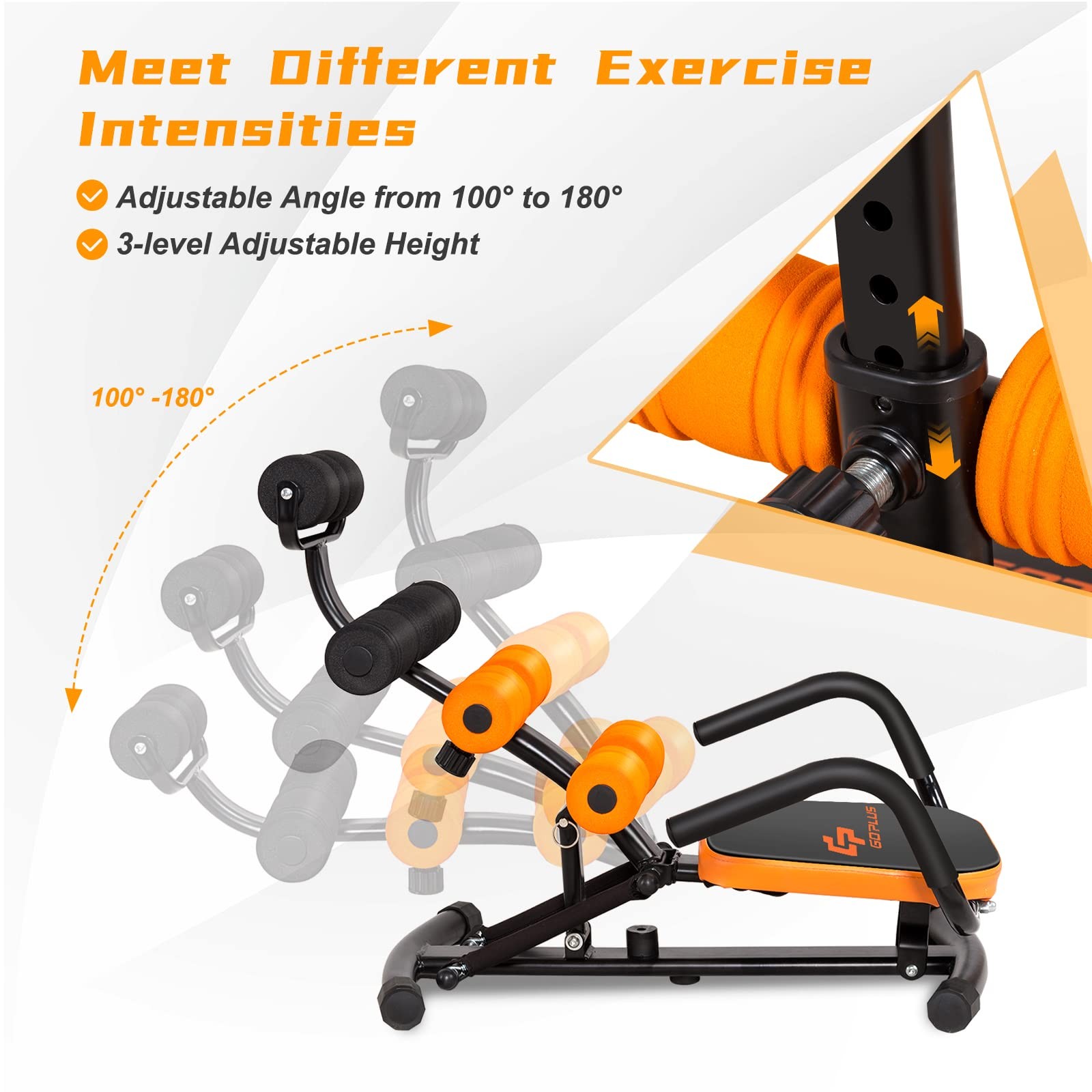 Core & Abdominal Trainers, Twister Trainer Ab Exercise Machine Height Adjustable