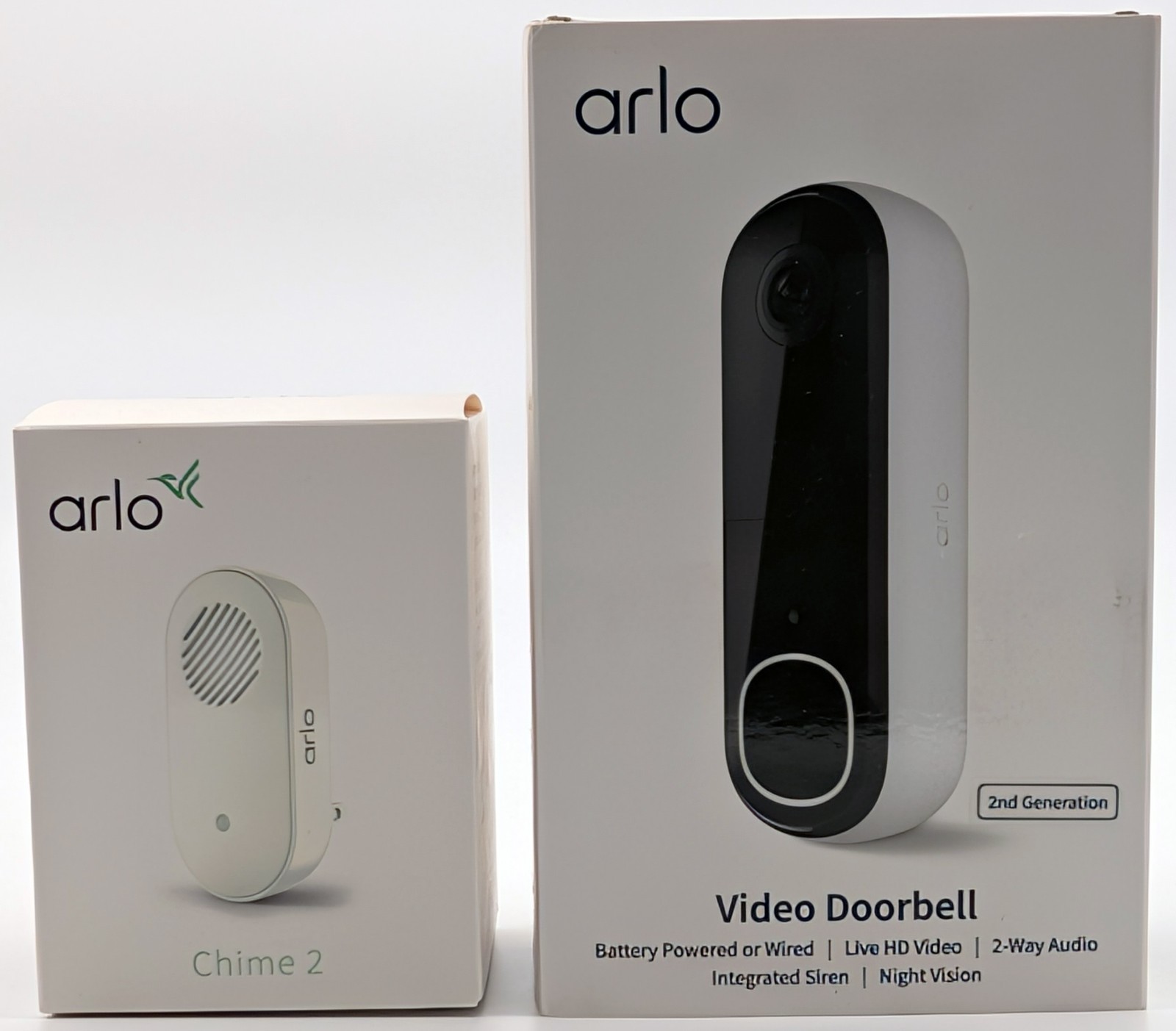 Arlo Video Doorbell HD 2nd Gen AVD3001 + Chime 2 AC2001 Bundle NEW SEALED 1080p