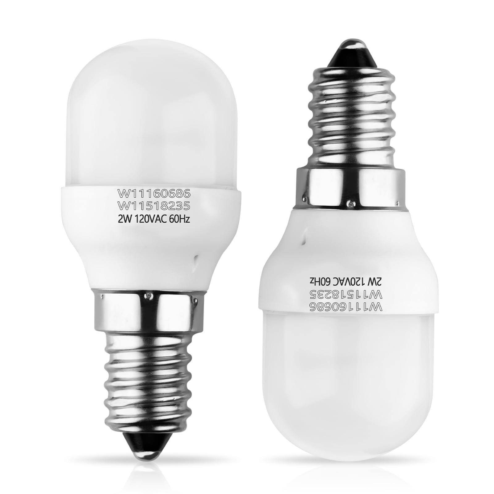Freezer Refrigerator Light Bulb 2 Pcs 120V 2W W11518235 W11160686 Kenmore