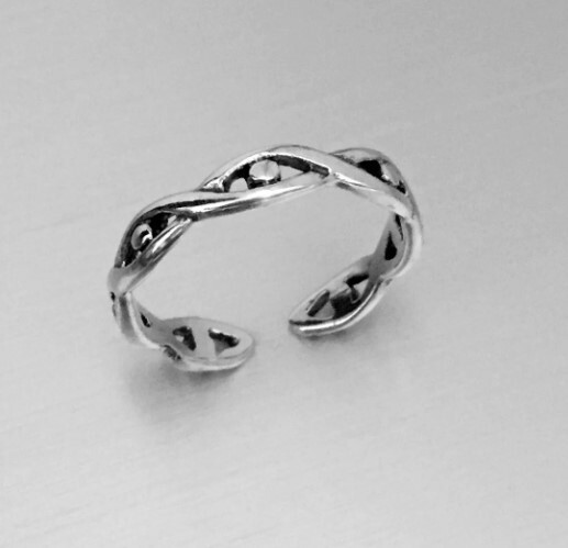 Anniversary Gift For Wife Solid Metal Adjustable Stylish Toe Ring 925 Silver