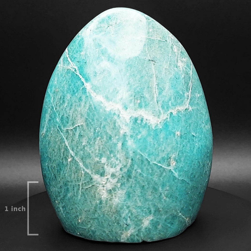 Amazonite polished free form blue tectosillicate gemstone mineral Madagascar