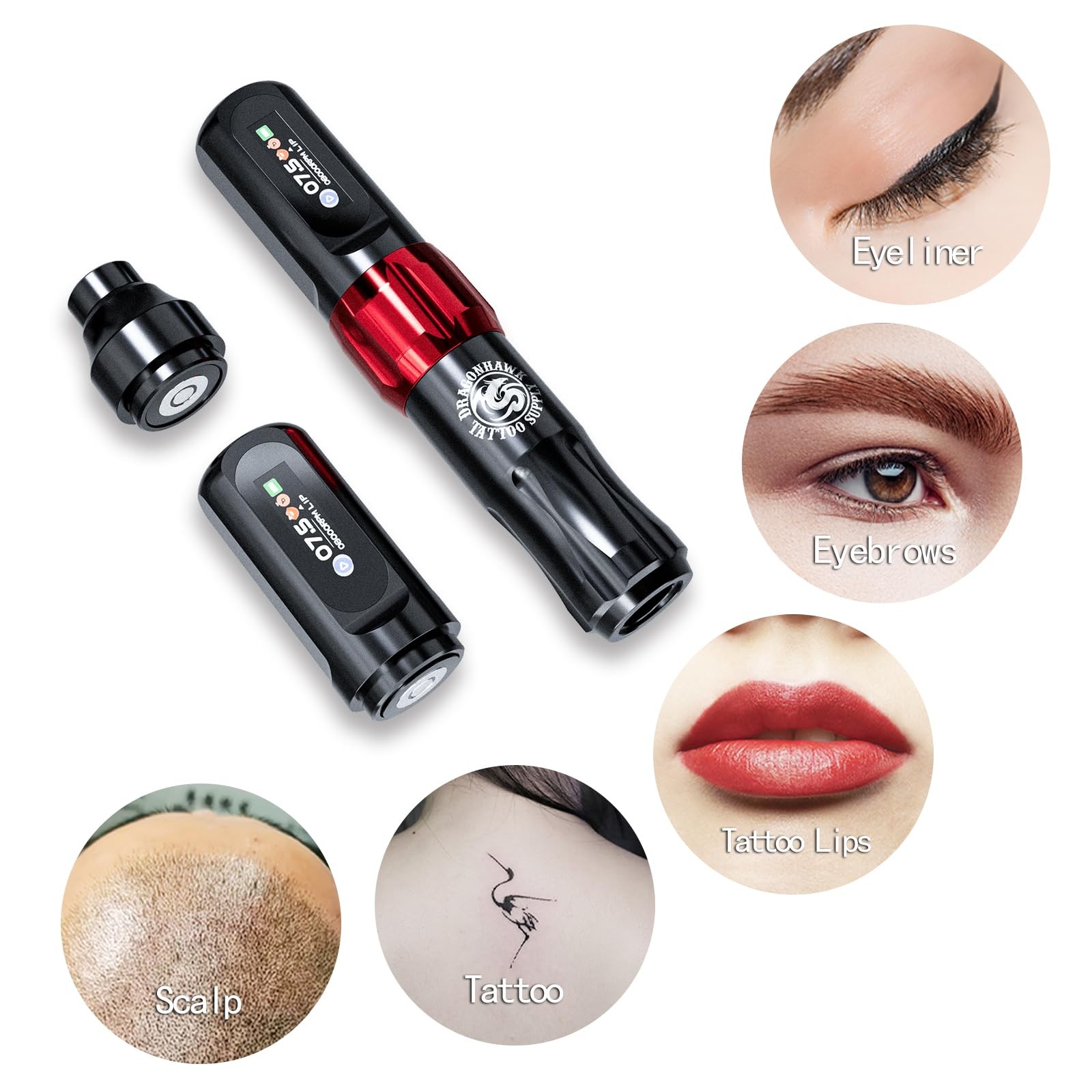 Dragonhawk Atom2 Tattoo Kit Wireless Pro Gun Machine 20