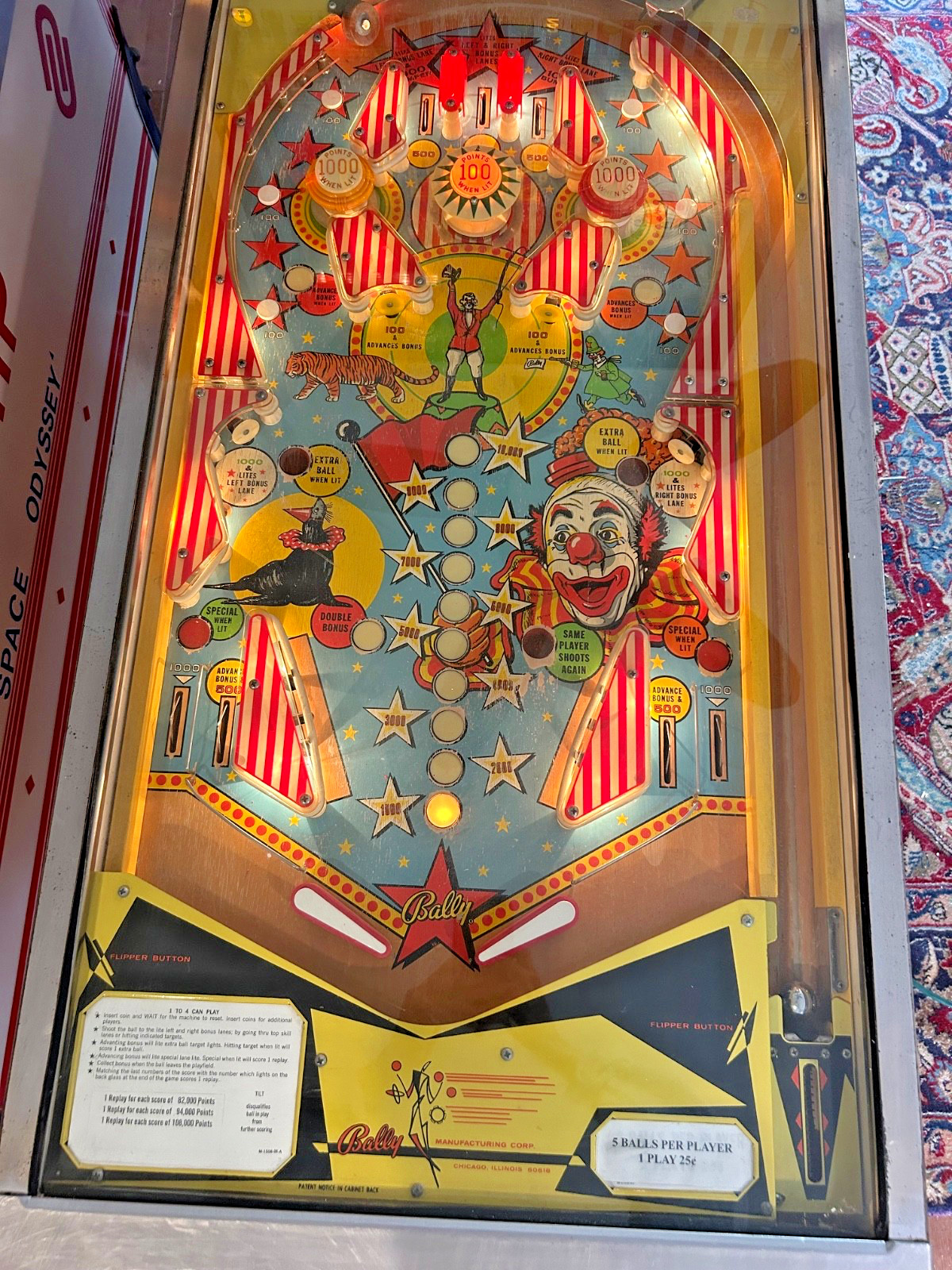 Vintage Bally Circus Pinball Machine