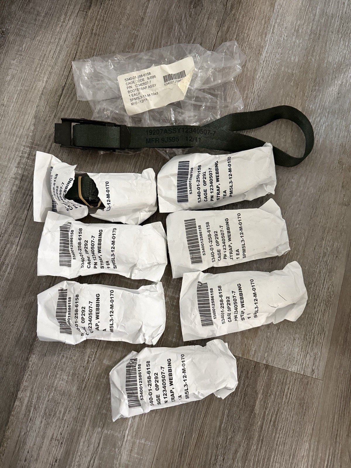 Lot Of 8 U.S. Military Nylon Tie Down Cargo Straps Surplus