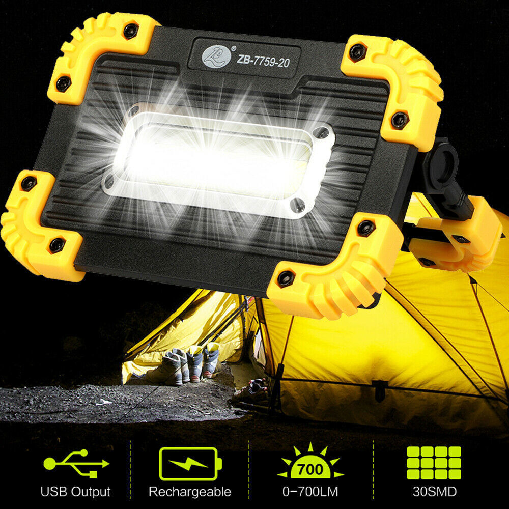 2X COB LED Work Light USB Rechargeable Flashlight Camping Emergency Lamp Torch