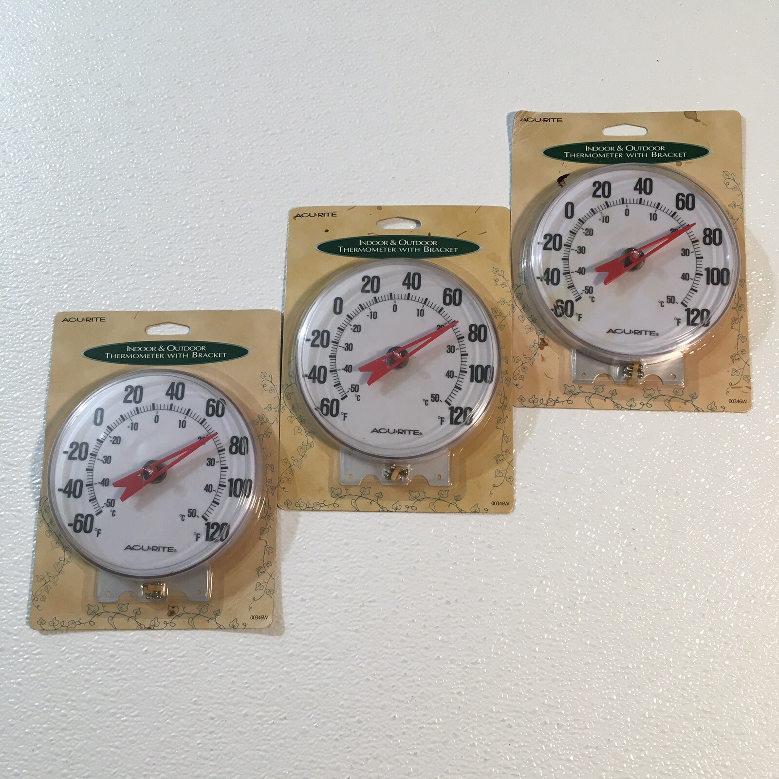 Three (3) ACU-RITE 00346W Analog Thermometers ~ 5" Dial Size