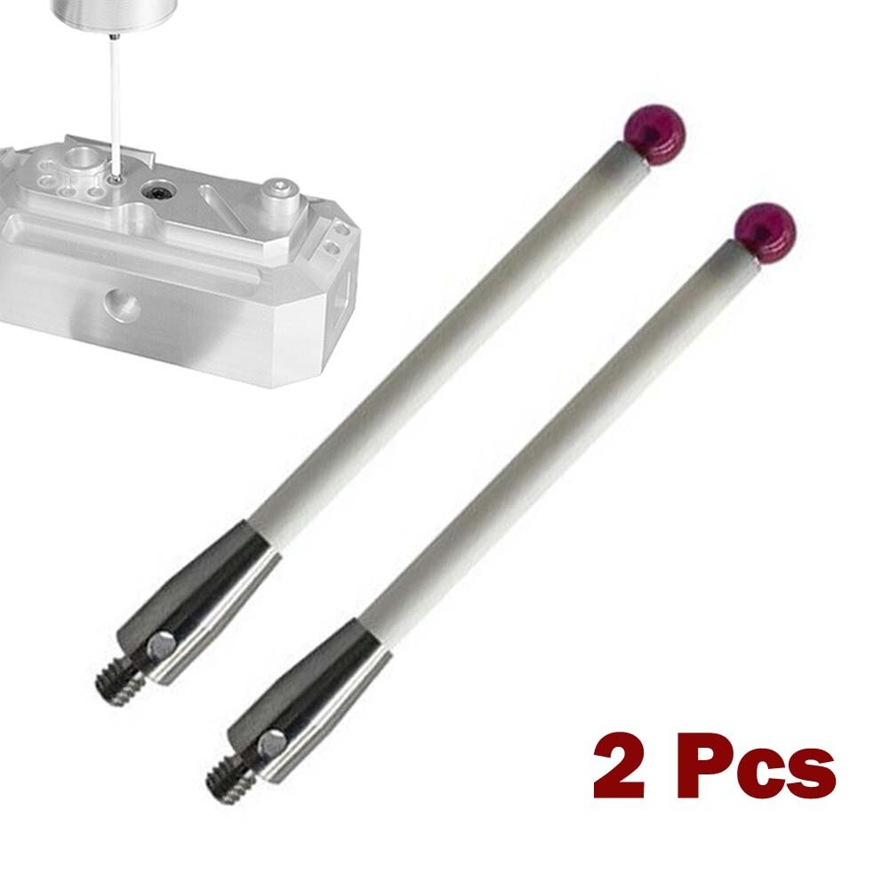 2Pcs A-5000-3712 Renishaw CMM Probe Stylus 100mm Ceramic Stem 6mm-Ball-Tip