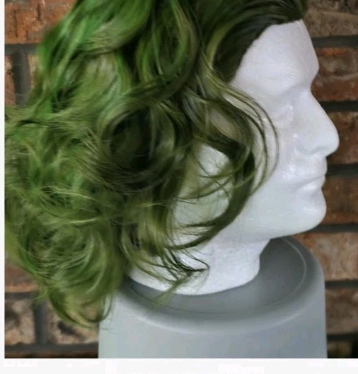 Cosplay Dark Green Character Wig unisex