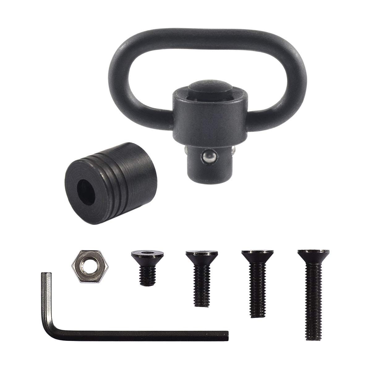 JIALITTE QD 1.25 Inch Swivels Mount Quick Detach Loop Base inch, Black