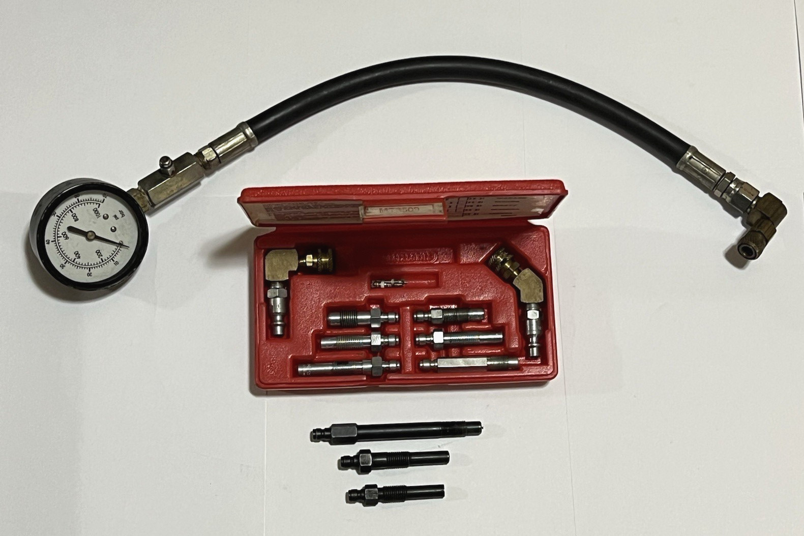 Snap On MT3509 Diesel Engine Compression Adapter Set & Tester Gauge 1000 PSI USA