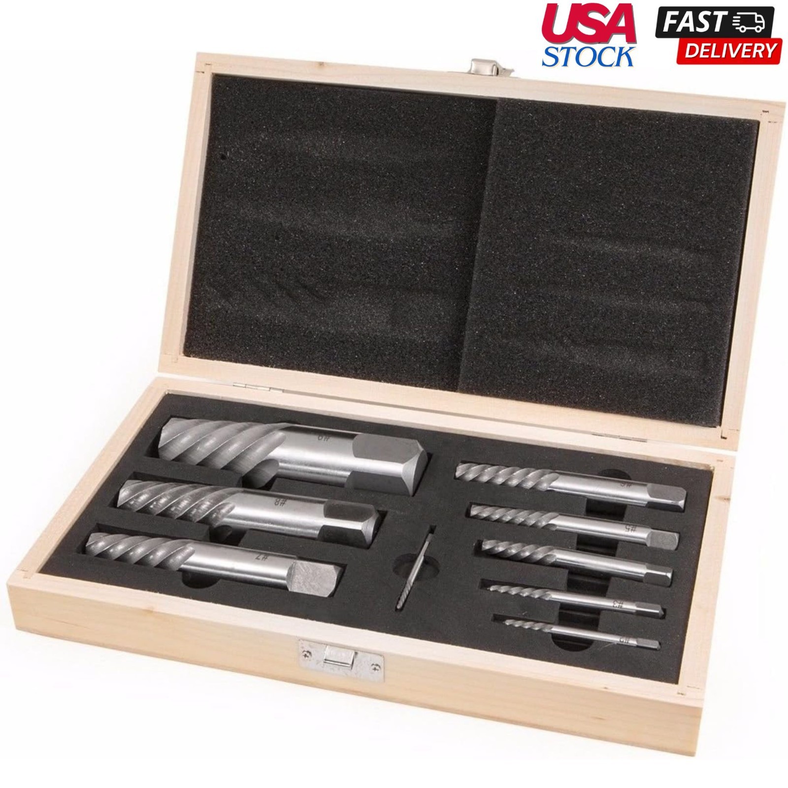 Jumbo Screw Extractor Set Broken Screw Rusted Stripped Bolt Stud Pipe Remover