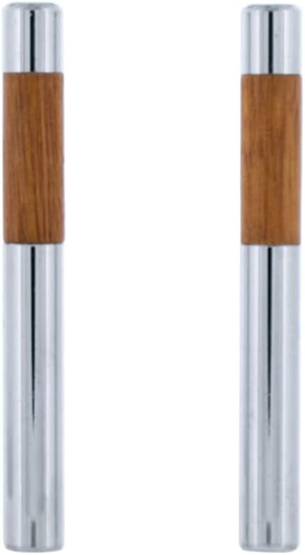 (2) Chrome Walnut Door Lock Knobs Cars Trucks Hot Rod Rat Classic # 8-32 Thread