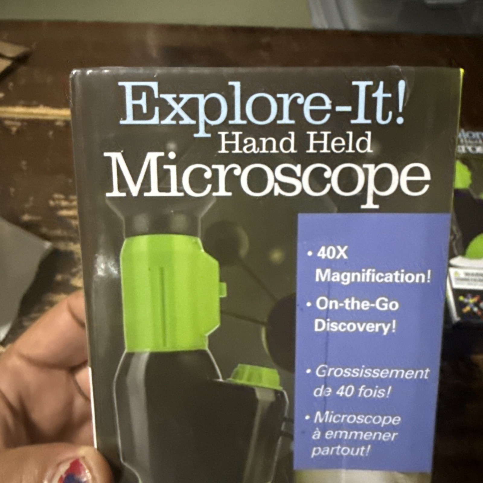 Explore IT! Hand HELD 40X Magnification LED Toy Microscope for Kids, STEM & Educ