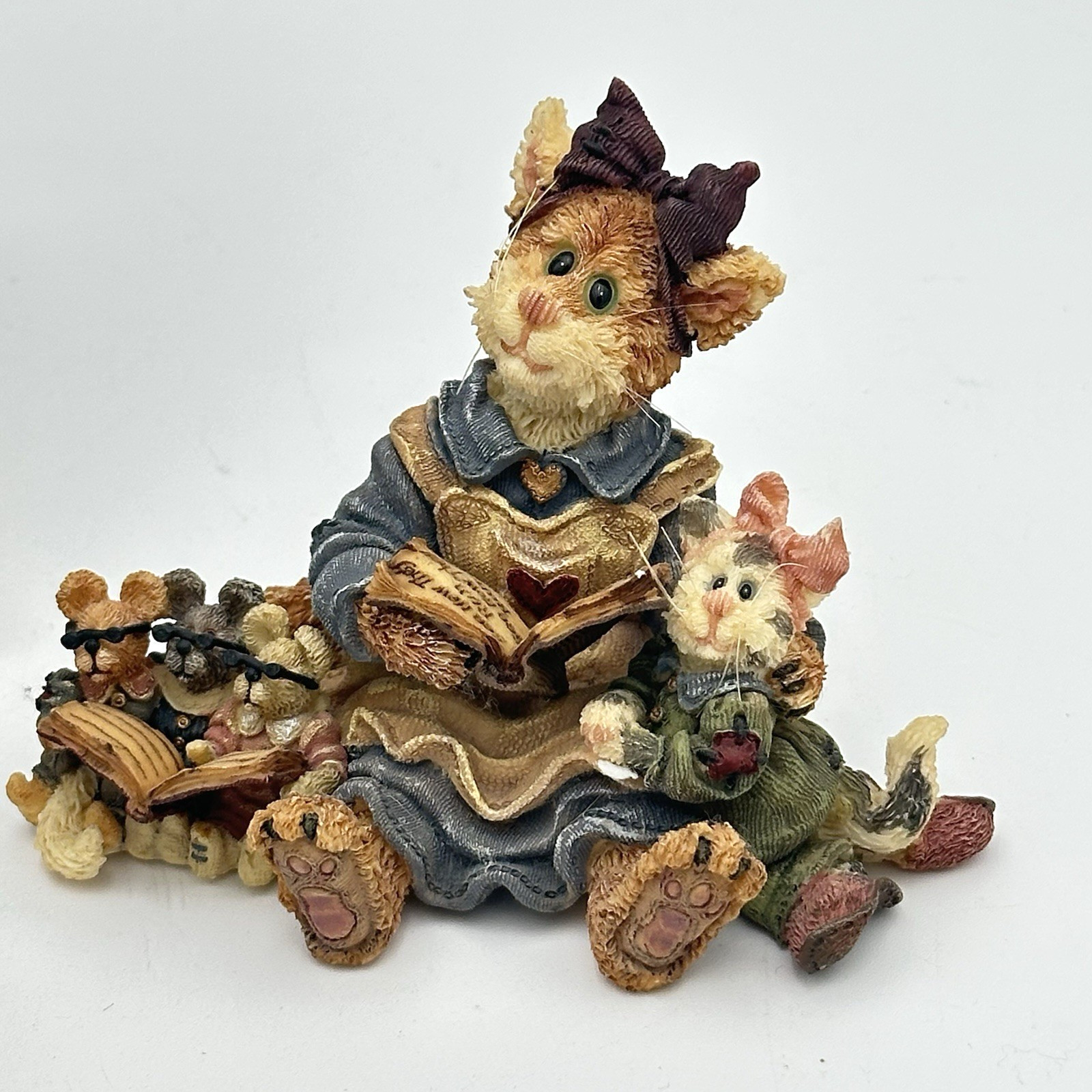 Boyds Cat Mama Purrsmore & Baby Belle w/Rinky Dinky and Dew #37105