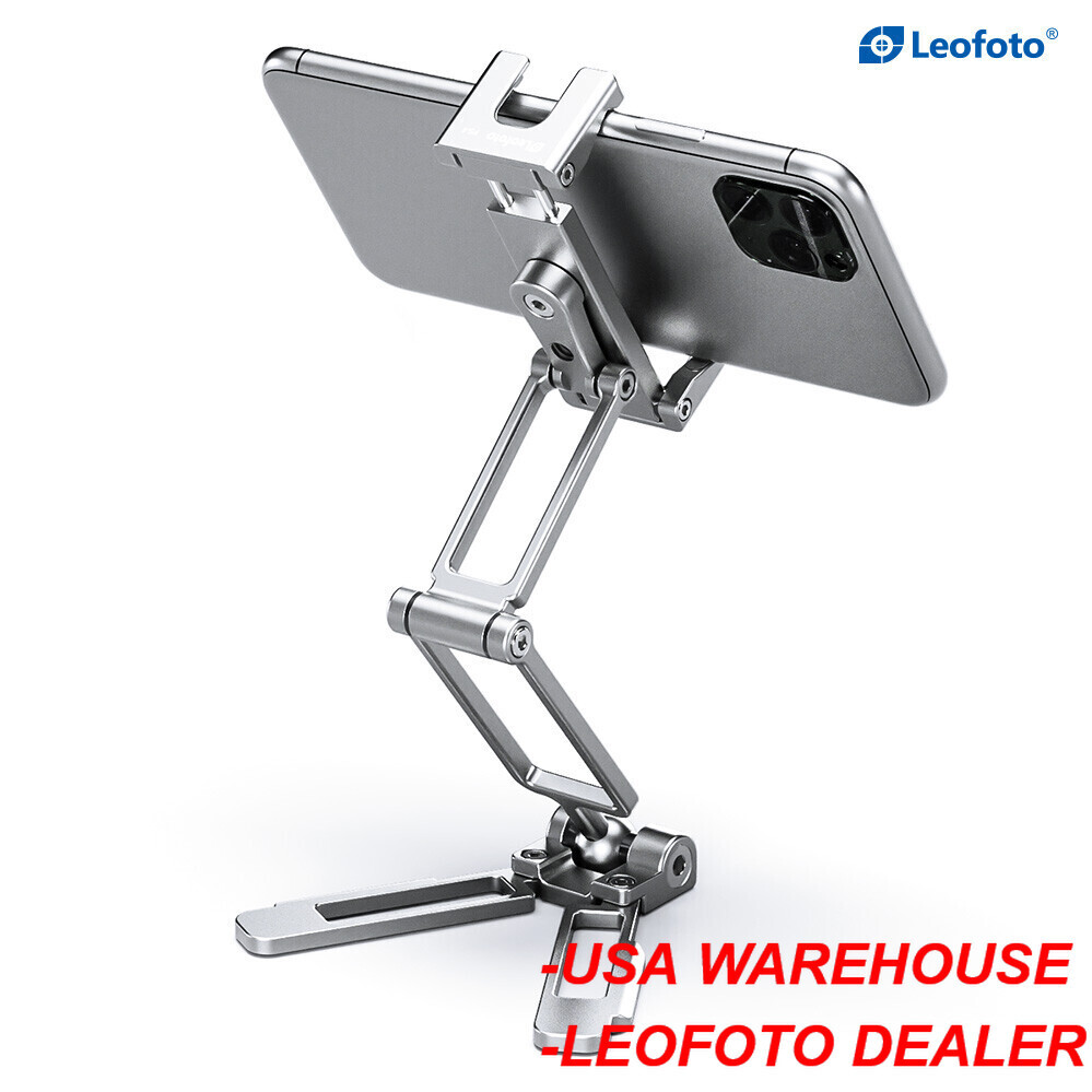 Leofoto PS-4 Foldable Multi-Functional Smartphone Clamp Silver