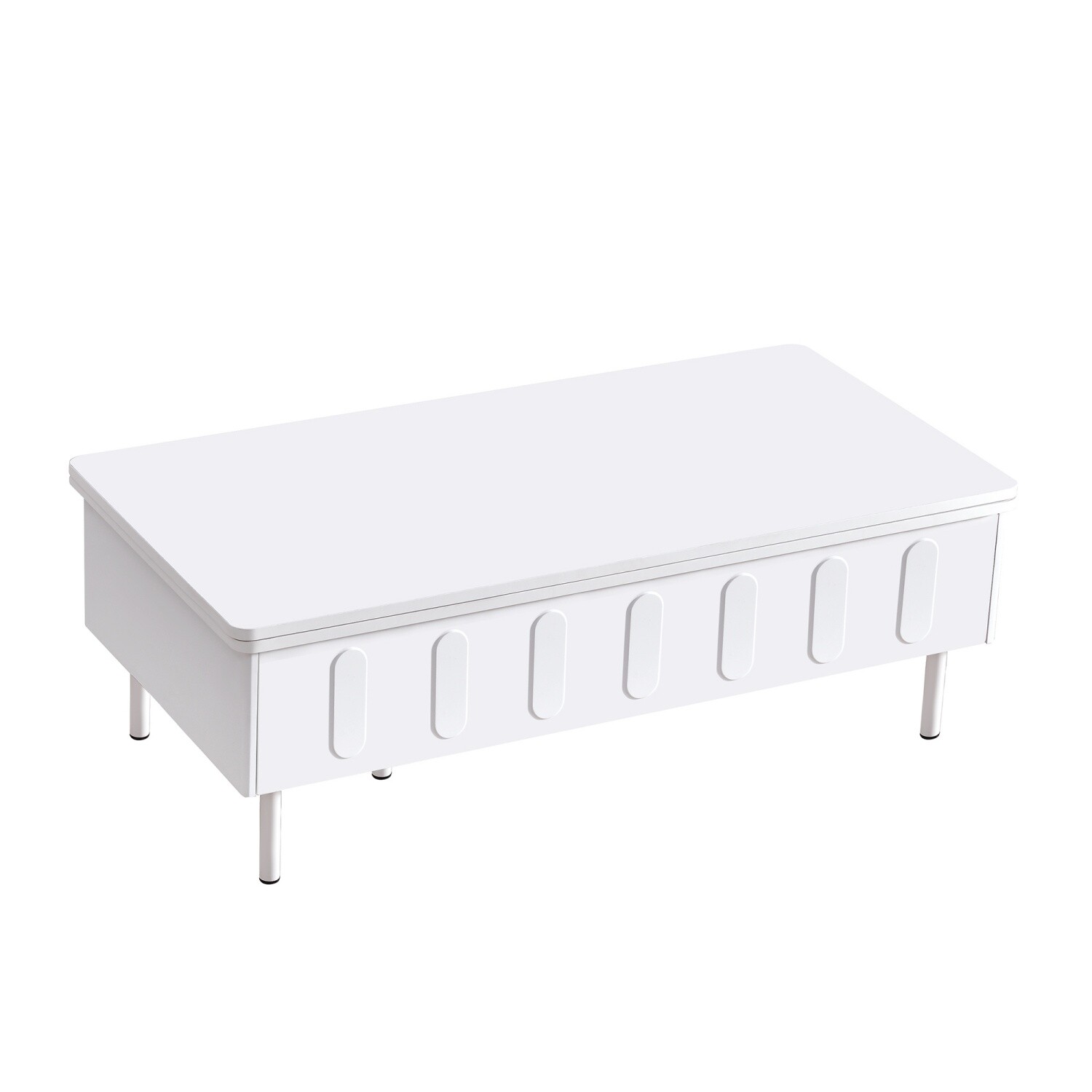 Modern Lift Top Coffee Table Center Cocktail Table with Foldable Top & 2 Drawers