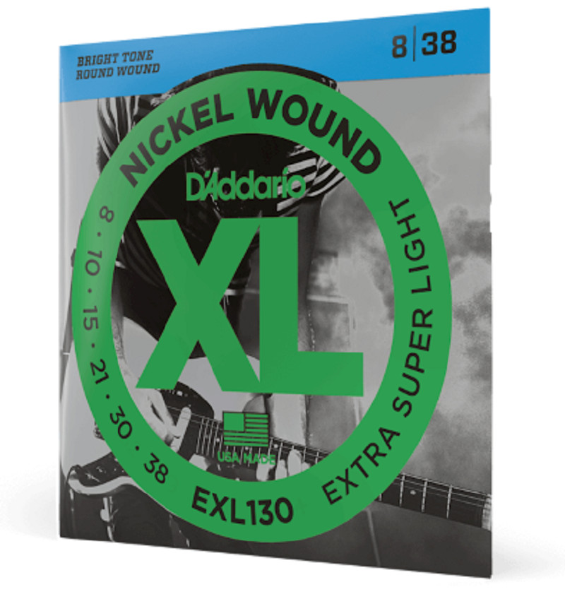 3 Sets D'Addario EXL130 Electric Guitar Strings 8-38 Extra Super Light