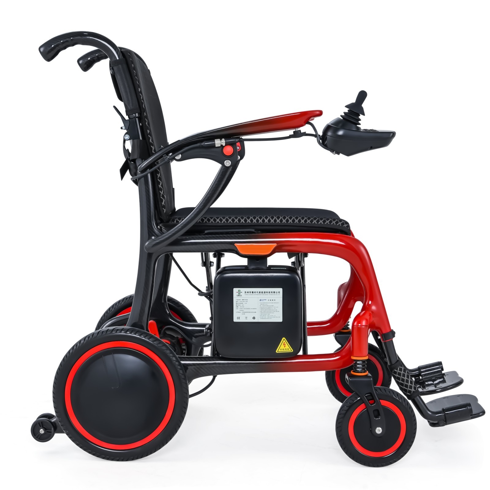 30lbs Lightweight Electric Wheelchair, Carbon Fiber Chair, Brushless Motor, 24AH