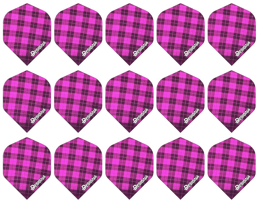 5 New Sets DSX Tartan Standard Dart Flights - Ships w/ Tracking - Pink