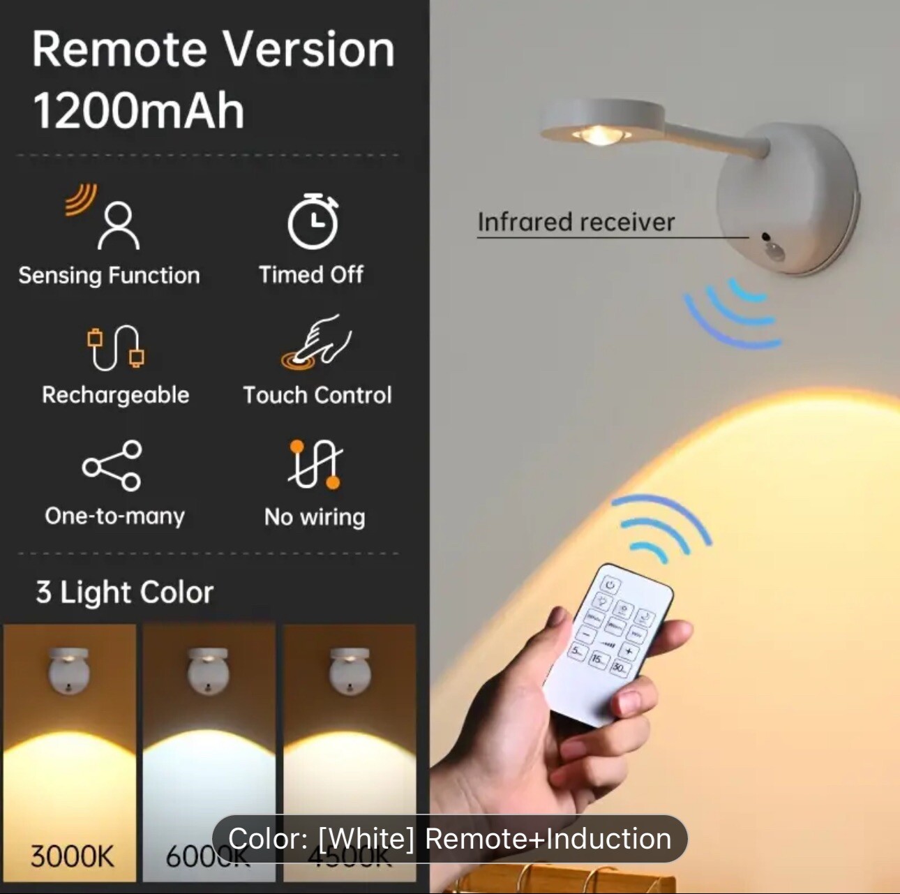 Motion Sensor Picture Light, 2 Pack Rechargeable Spotlight Battery Operated, LED