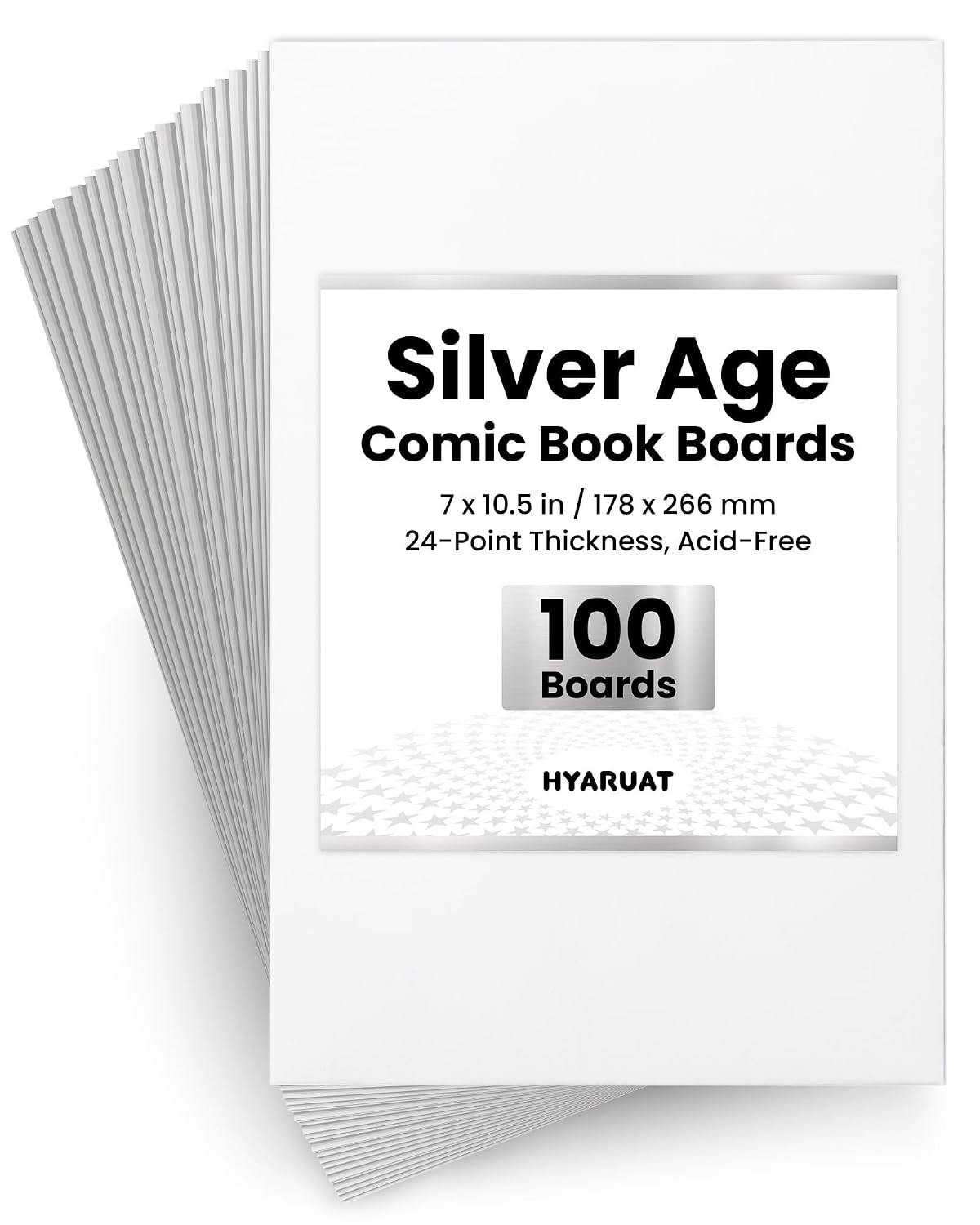 Silver Acid-Free White 24pt Precision Cut Comic Book Storage Boards 100 Pack