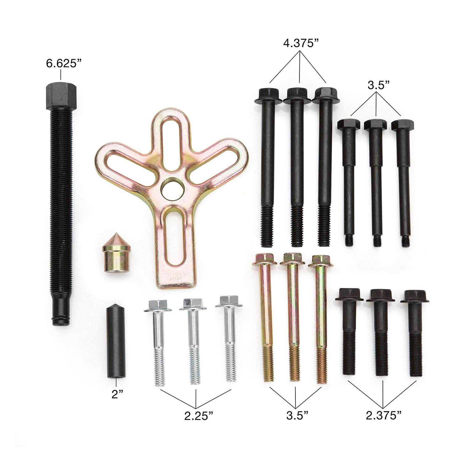 OEMTOOLS 27187 Harmonic Balancer Puller Kit, Removes 19 Piece, Red