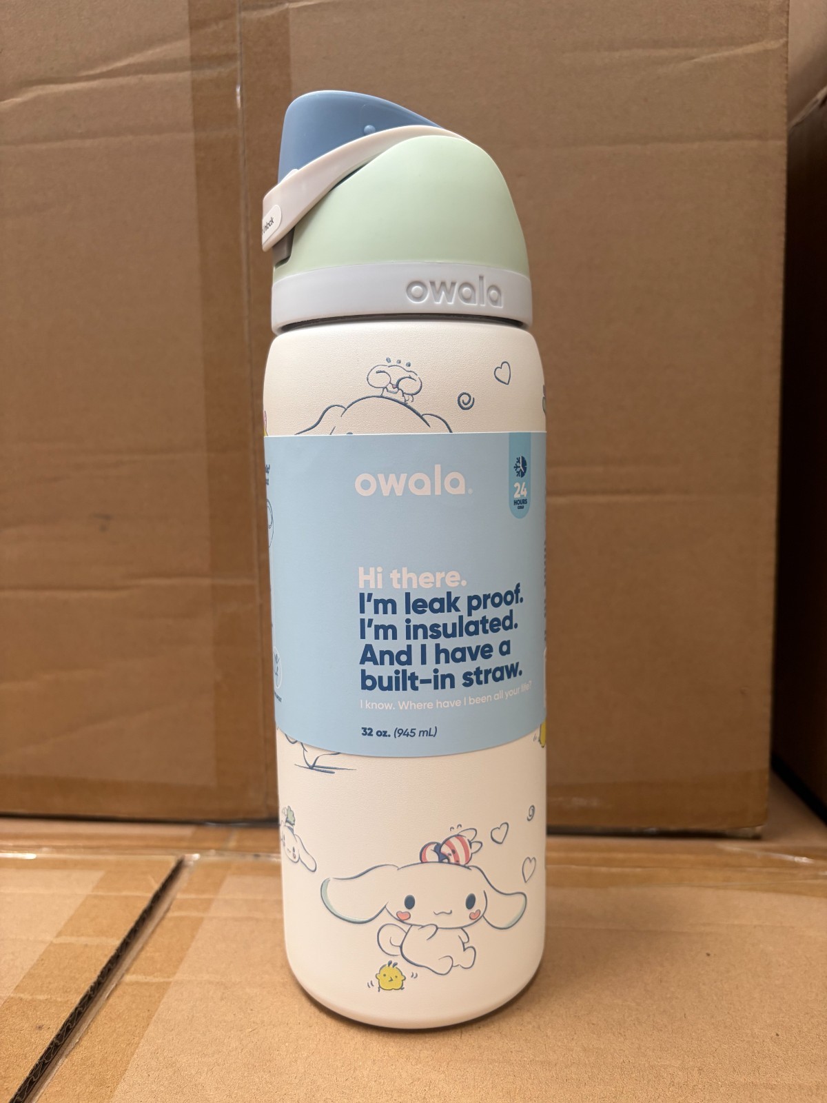 Owala 32oz Cinnamoroll Water Bottle Limited Edition FreeSip