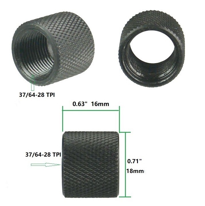 37/64x28 0.578-28 TPI Thread, All Steel Thread Protector