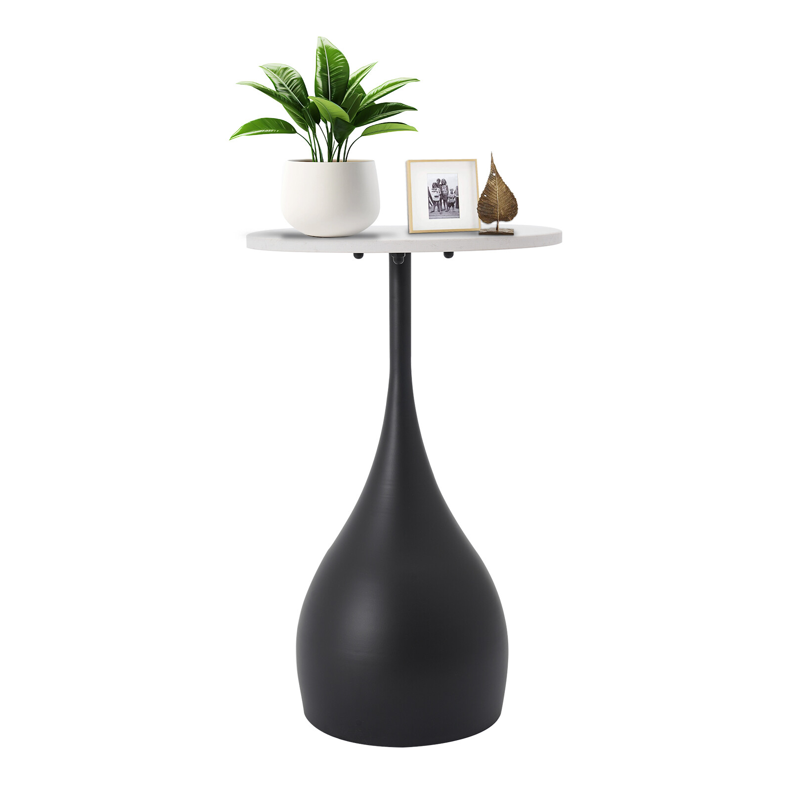 13.78 Inch Modern Marble Sofa Side Table for Small Spaces and Style