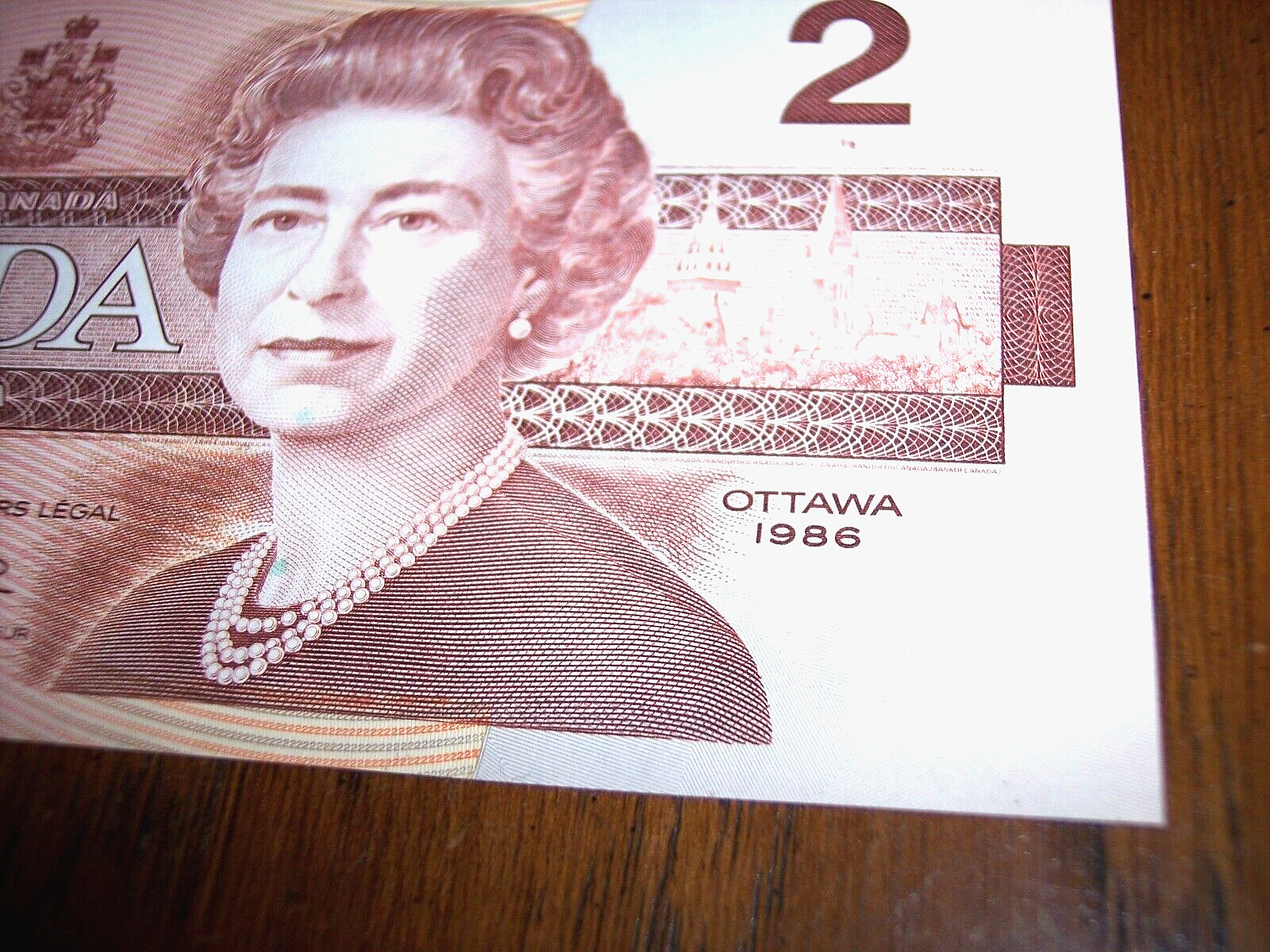 5 Consecutive $2 Bill Canadian Banknote Queen Elizabeth 1986 Banknote Two Dollar