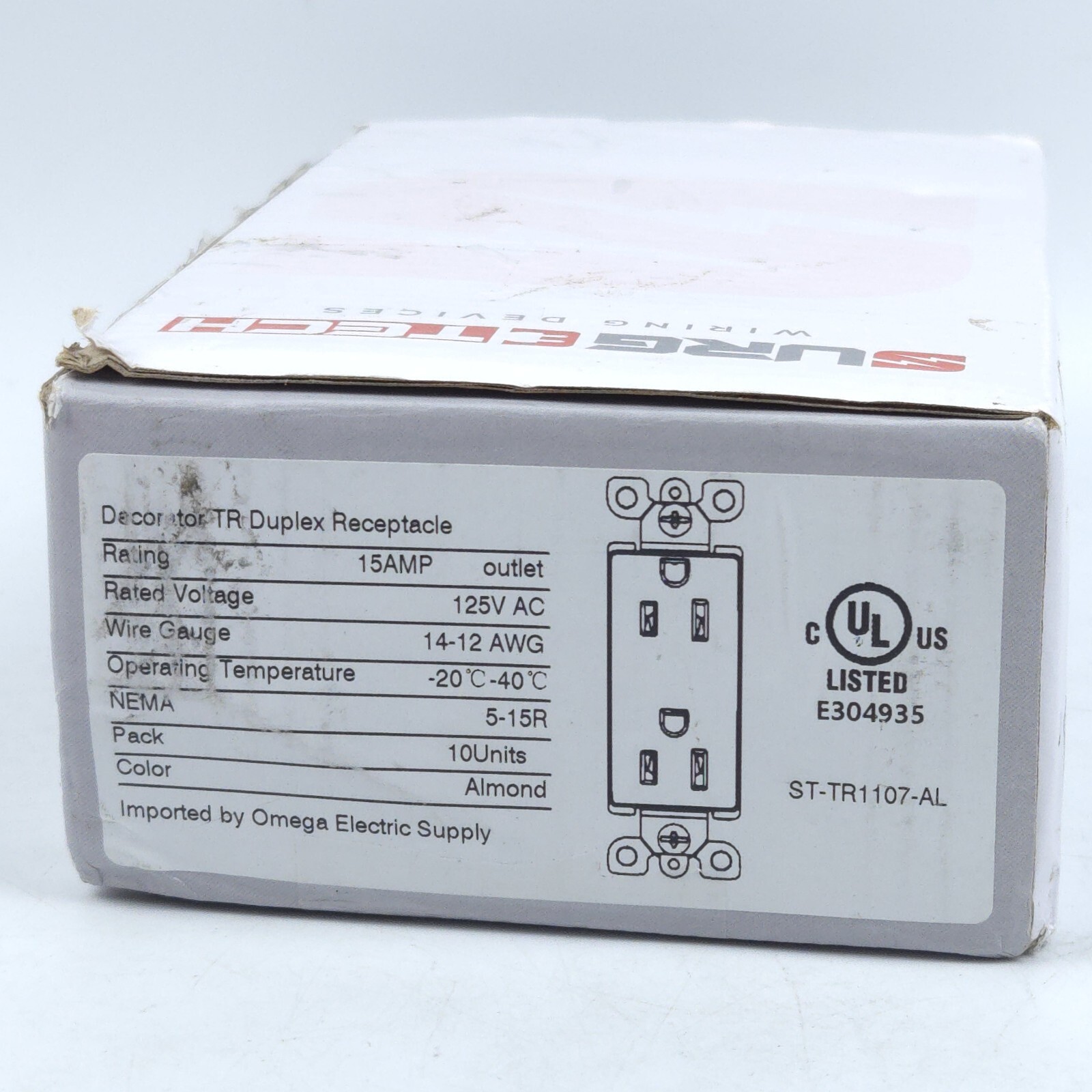 8 Pack Light Almond Decora Duplex Receptacles Outlet