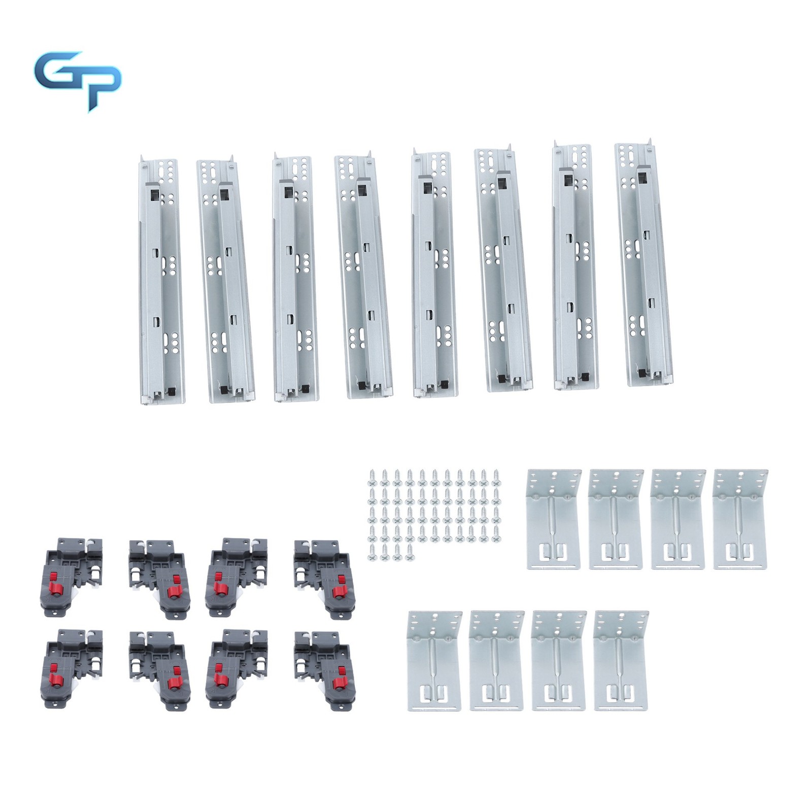 4 Pair 12" Undermount Drawer Slides Soft Close Full Extension & Locking Device