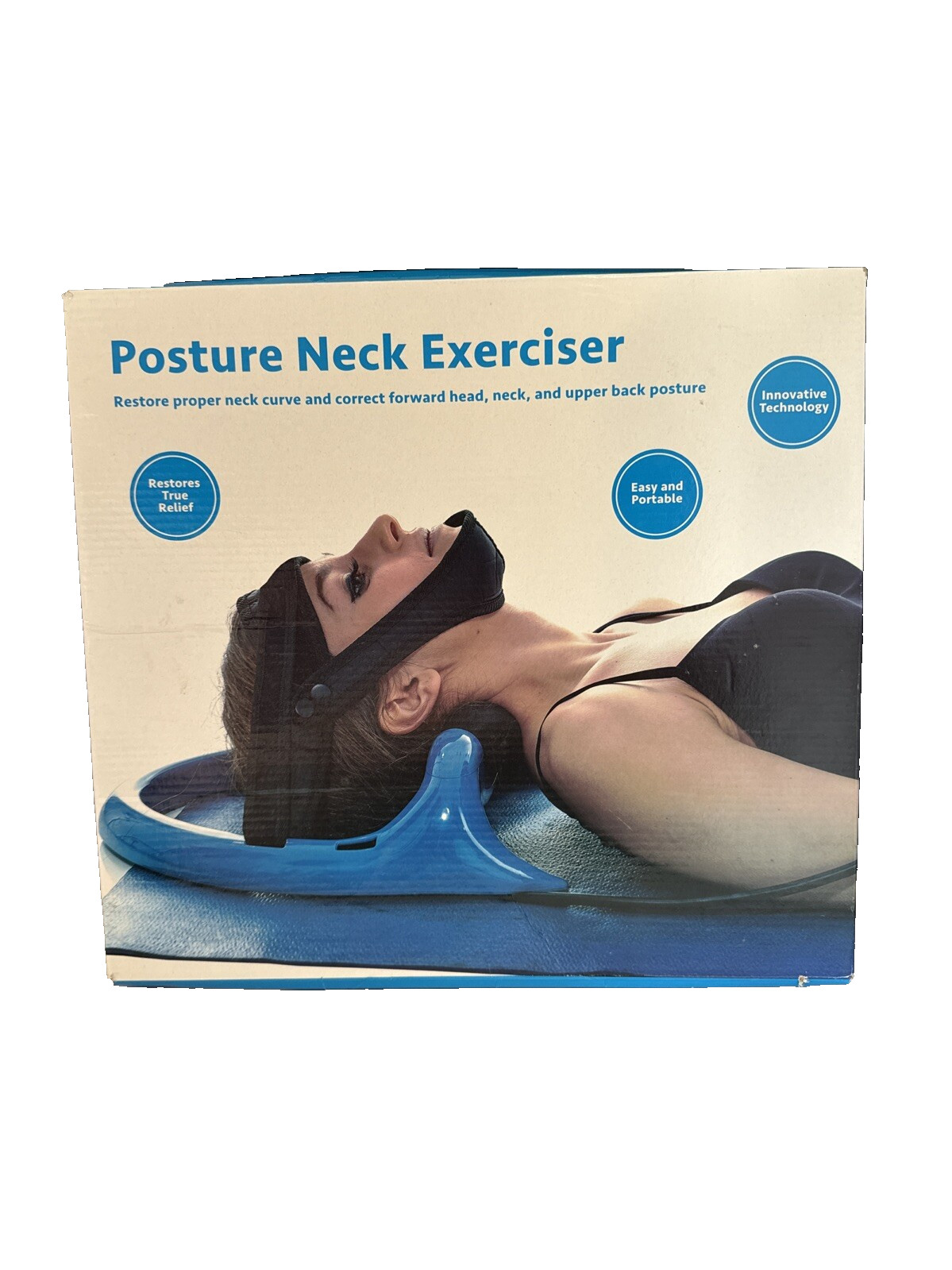 Posture Neck Exerciser Easy Portable Pumpable ORIGINAL BOX  Adjustment