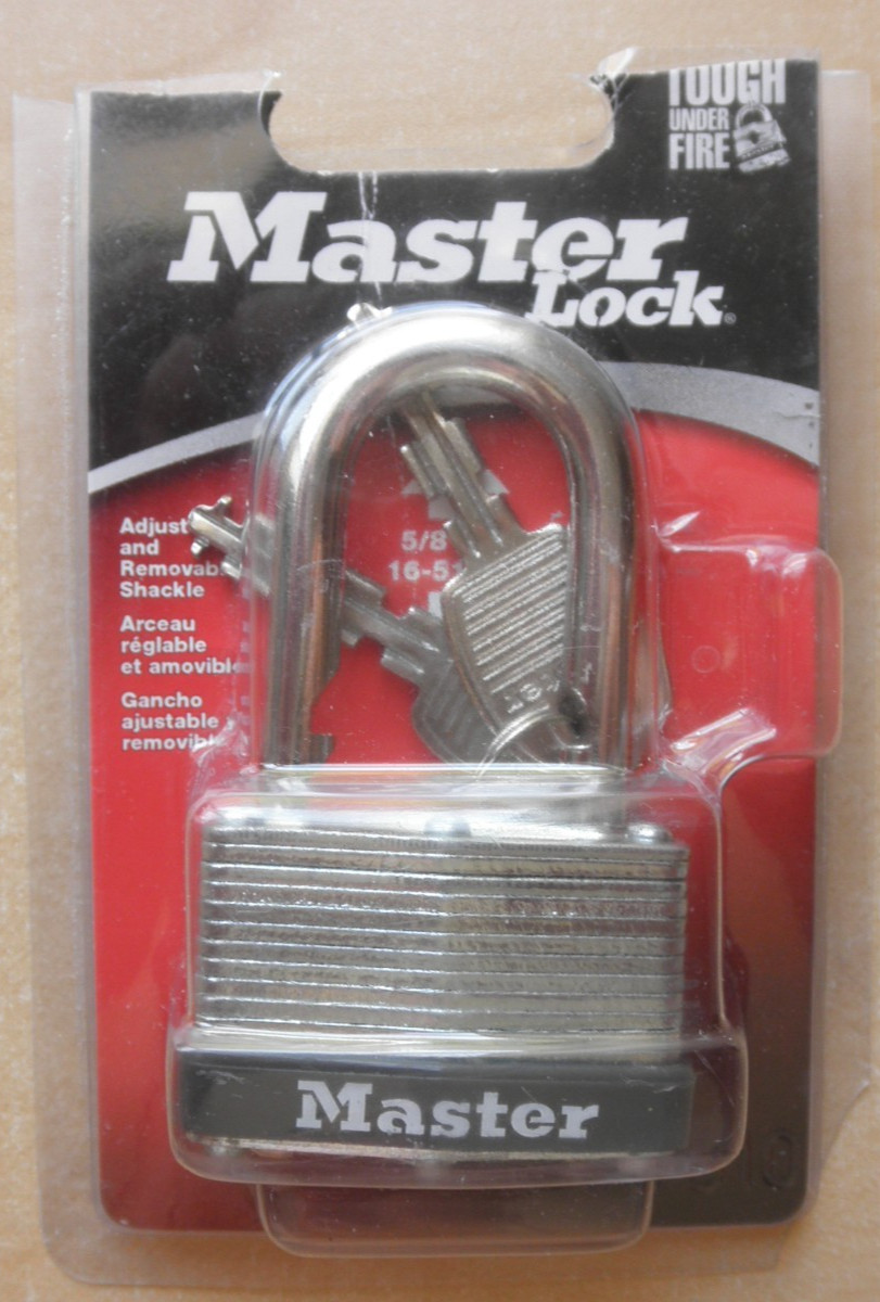 Master Lock 510 Adjustable Shackle Key Padlock 1-3/4'' W,  9/32'' D, Steel