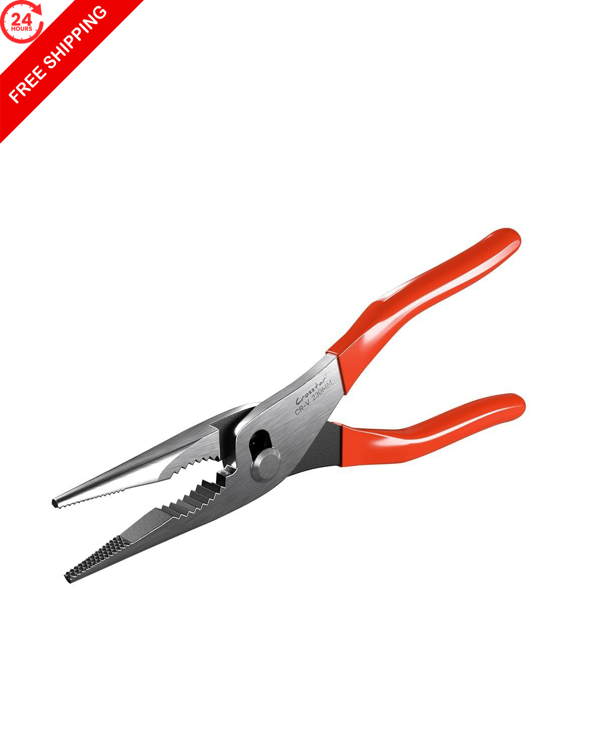 Crosstar 9" Long Nose Slip Joint Pliers,CR-V Steel Needle Pilers