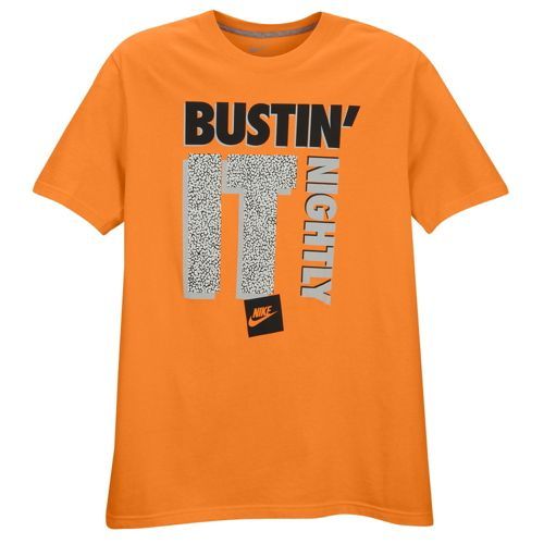 Nike "Bustin' It Nightly" T-Shirt Orange Blaze Men's Small Medium Large BNWT