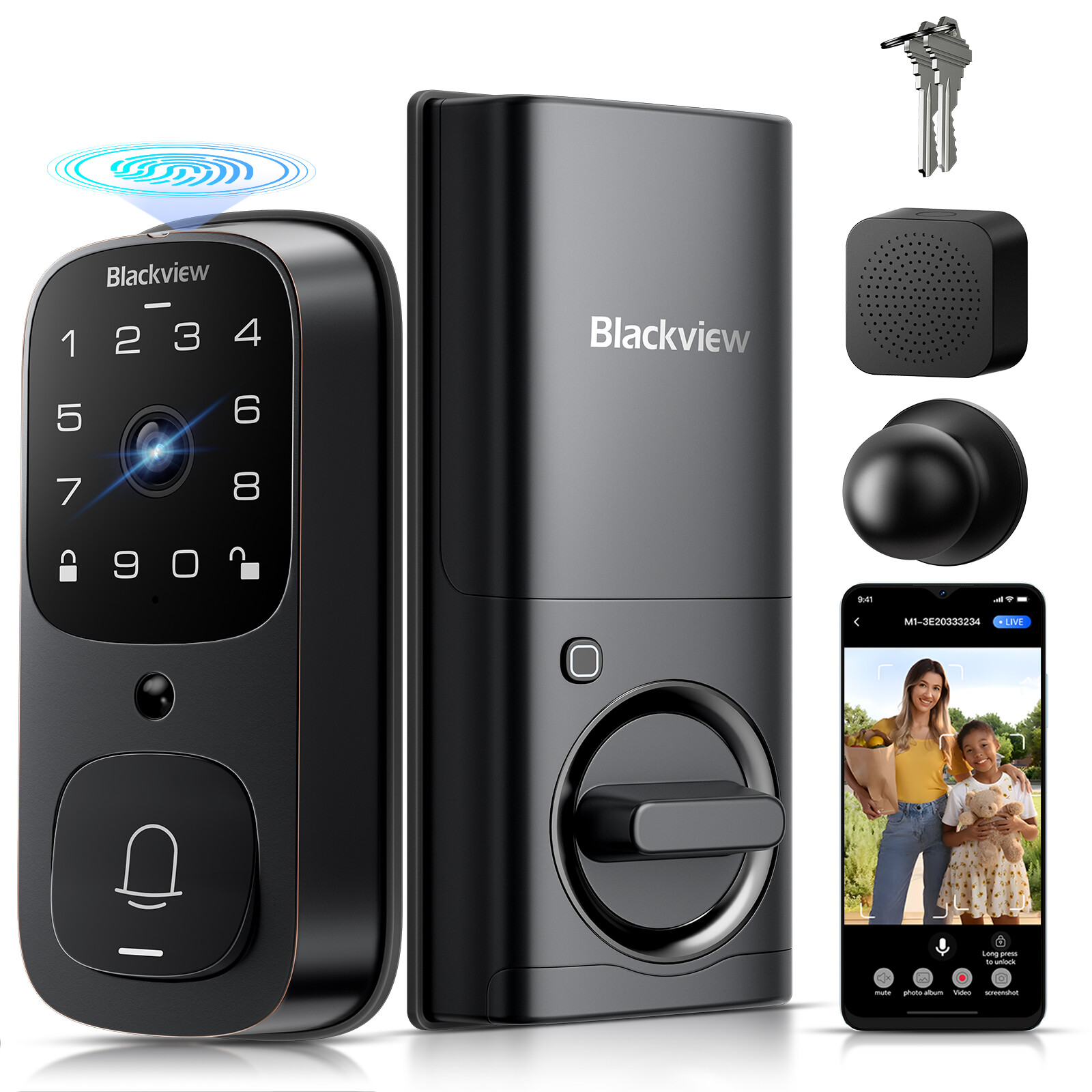 Blackview Smart Lock Video Camera Doorbell Fingerprint Keyless Entry Door Lock