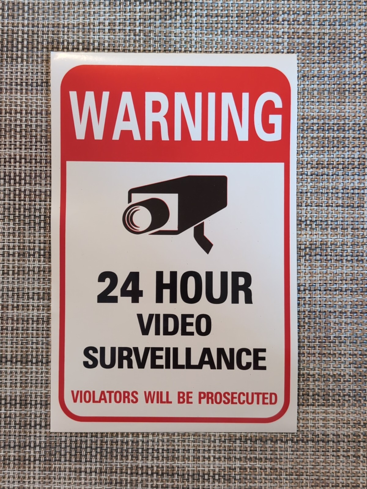 Camera System / Surveillance Warning Wall Sticker. One (1) Sticker, 4" X 6".