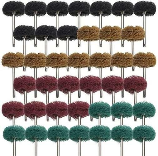 Rocaris 40 Pack 1 inch Abrasive Wheel Buffing Polishing Wheel Set For Rotary